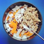 #breakfast for #lunch #soyghurt #coconut #crumble #cocoanibs #apricots #vegan #sweettreat #dailyhappa #mhmmmm